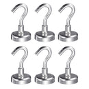 6pcs 25mm Rare Earth Neodymium Magnet 22kg Magnetic Hanging Hooks Holder