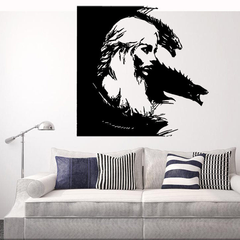 Game Of Thrones Daenerys Targaryen Dragon Mother Portrait Engraved Wall Stickers