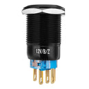 19MM Push Button Switch 12V LED Self Lock Switch IP65 Waterproof Metal On-Off Switch