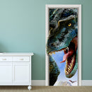 88X200CM PAG Imitative Door 3D Wall Sticker Fiery Dragon Tyrannosaurus Dinosaur Wall Decor Gift