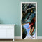 88X200CM PAG Imitative Door 3D Wall Sticker Fiery Dragon Tyrannosaurus Dinosaur Wall Decor Gift