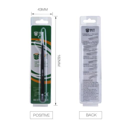 BEST BET-ESD-11 BGA Precision ESD Tweezer Set All-metal Anti-static Tweezer Repair Tool