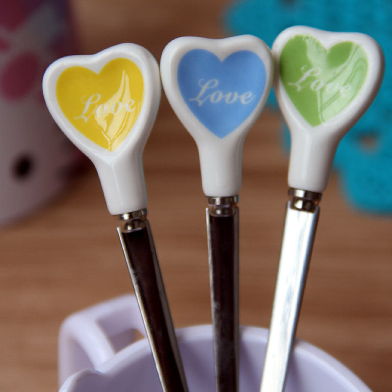 Heart-shaped Stainless Steel Spoon Coffee Tea Ice Cream