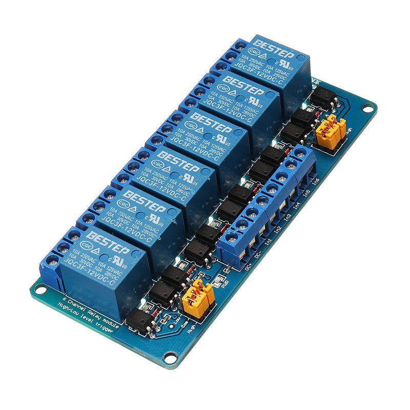 BESTEP 6 Channel 12V Relay Module High And Low Level Trigger