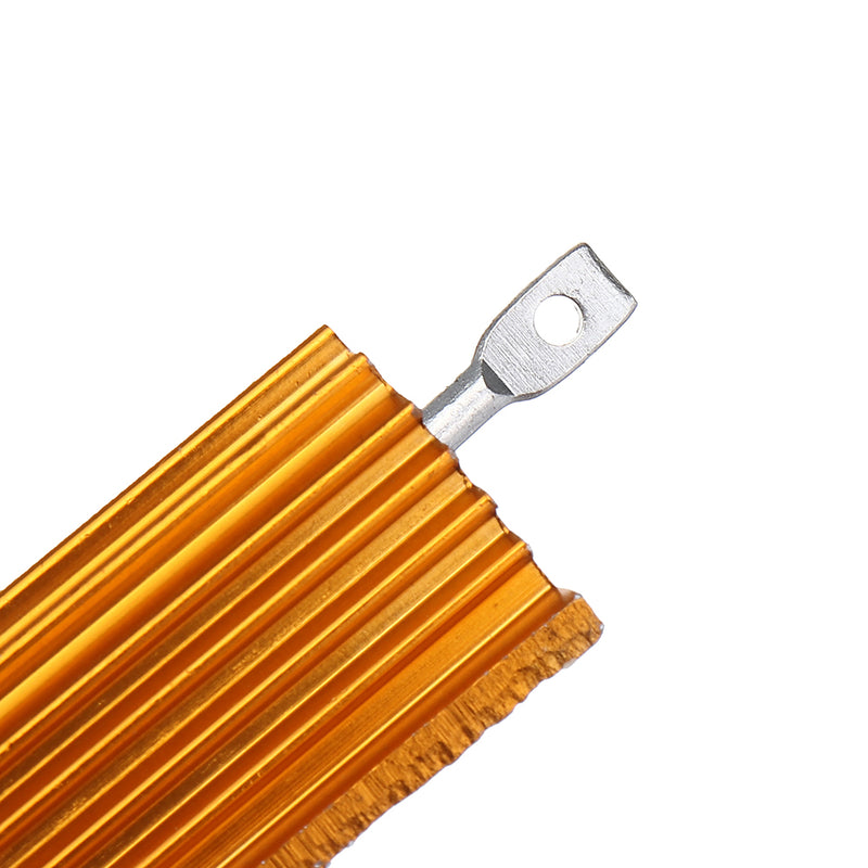 10pcs RX24 50W 2.5R 2.5RJ Metal Aluminum Case High Power Resistor Golden Metal Shell Case Heatsink Resistance Resistor