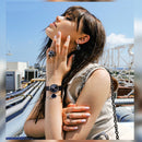 SINOBI 9793 Star Crystal Luxury Petal Shape Cutting Dial Women Full Steel Fashion Quartz Watch