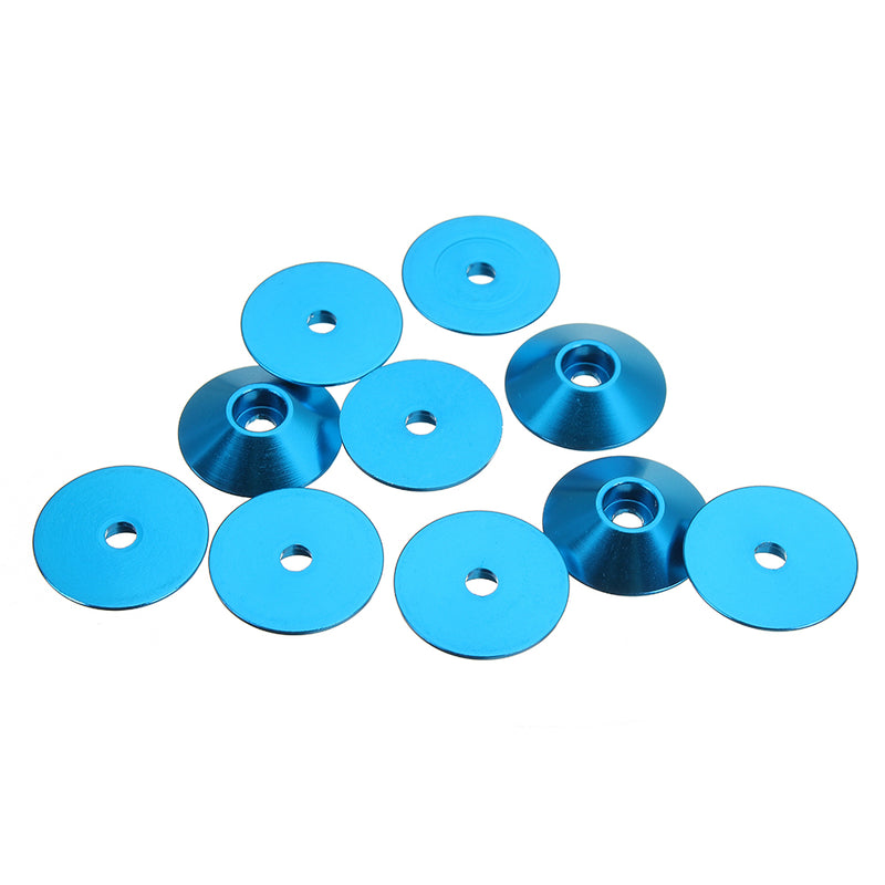 Suleve M3AN10 10Pcs M3 Cap Head Screw Cup Washer Extra Large Gasket Aluminum Alloy Multicolor