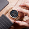 SKMEI 9182 Business Style Circular Mirror Mesh Steel Strap Week Date Display Men Watch Quartz Watch
