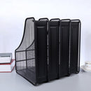 4 Slots Metal File Holder Magazine Book File Organizer Stand Rack Office Desktop Anti-rust File Storage Tools