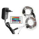DC12V 2M 3M 5M 10M Non-waterproof RGB 2835 LED Strip Light + 24Keys IR Remote Control + EU Power Supply Plug Full Kit
