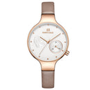 NAVIFORCE NF5001 Waterproof Elegant Women Wrist Watch Genuine Leather Strap Quartz Watch