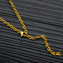 Her King His Queen Crown Couple Square Titanium Steel Necklace