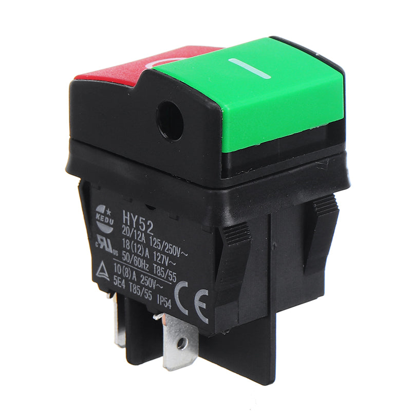 KEDU HY52 250V 12A 4Pins Electric Push Button Switch For Mechanical Device