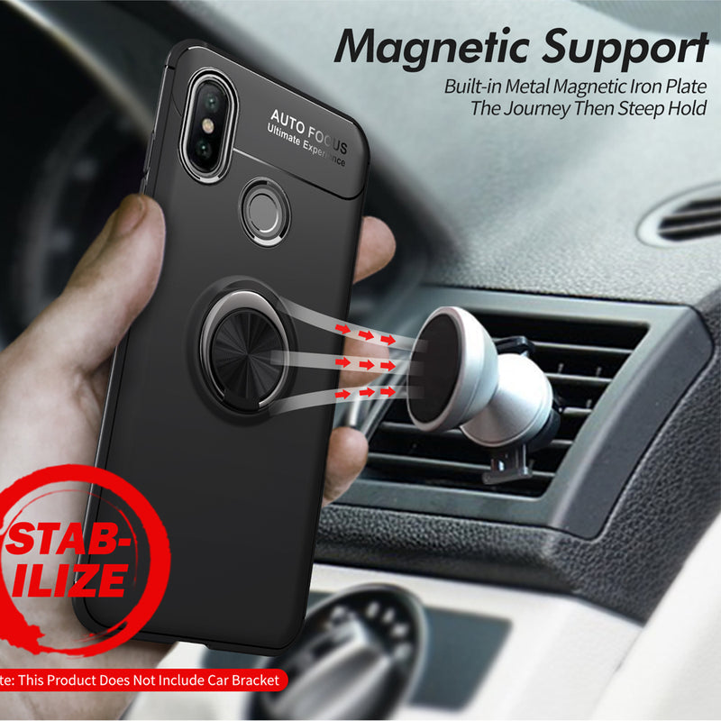 Bakeey Shockproof Magnetic 360 Rotation Ring Holder TPU+PC Protective Case For Xiaomi Mi8 Mi 8
