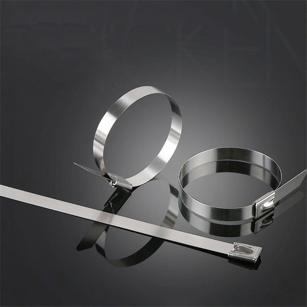 Suleve ZT11 100Pcs 10x200/300/400mm Stainless Steel Zip Tie Self Locking Cable Organizer Ties