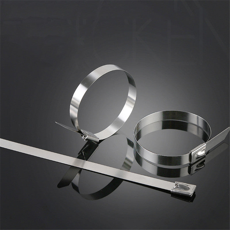 Suleve ZT11 100Pcs 10x200/300/400mm Stainless Steel Zip Tie Self Locking Cable Organizer Ties