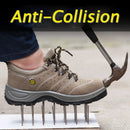 TENGOO Men's Steel Toe Safety Shoes Anti-Smashing Non-Slip Waterproof Work Shoes Hiking Running Sneakers