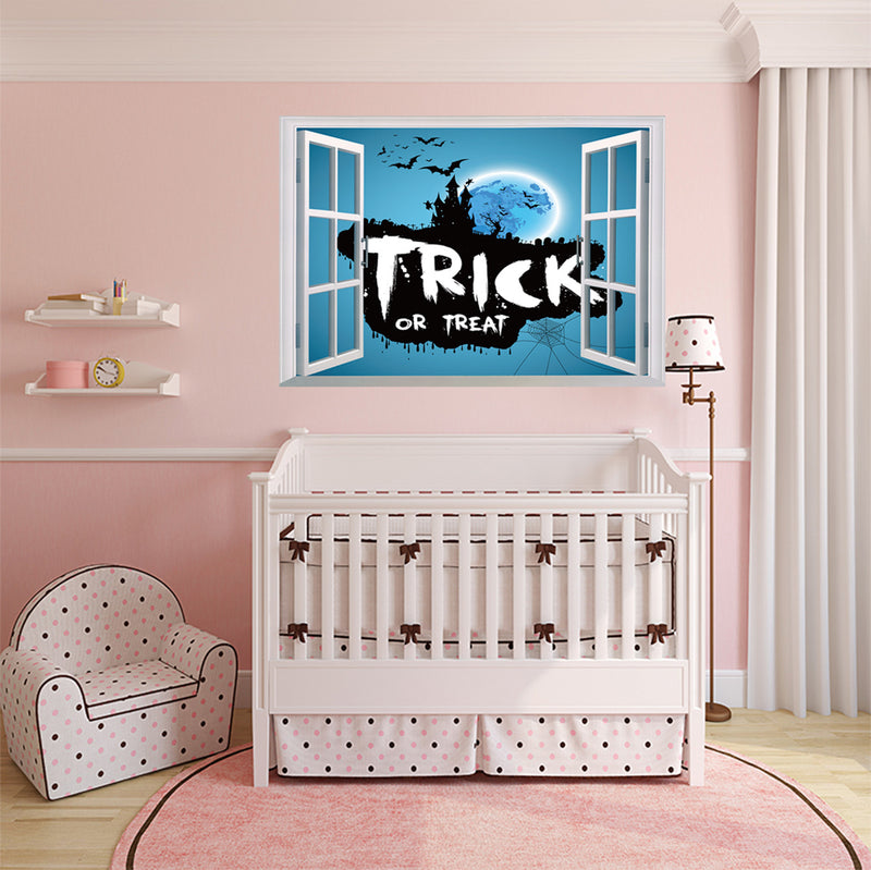 Miico FX7501 Trick or Treat Halloween Sticker Cartoon Wall Sticker Halloween Decoration Room Decoration