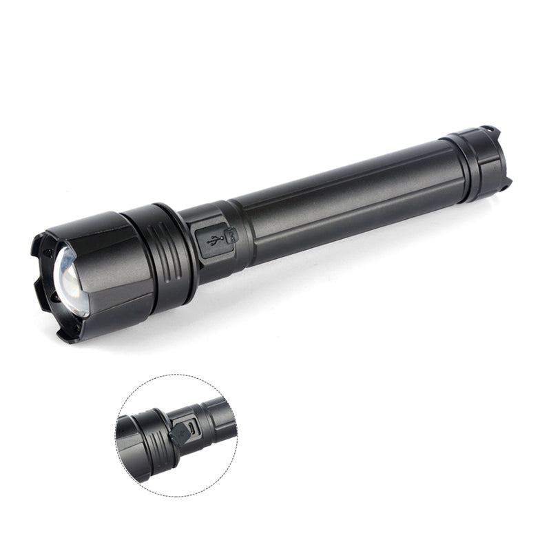 XANES XHP90.2 Zoomable Flashlight USB Charging 3 Modes IPX6 LED Light With 18650 Battery Charger USB Cable Battery Tube