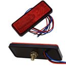 2pc 12V LED Rectangle Reflector Turn Signal Tail Brake Light For Motorcycle Truck Dirt Bike Universal