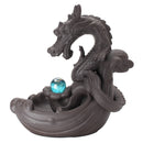 Porcelain Dragon Backflow Incense Burner Ceramic Censer Cone Holder With Glass Ball