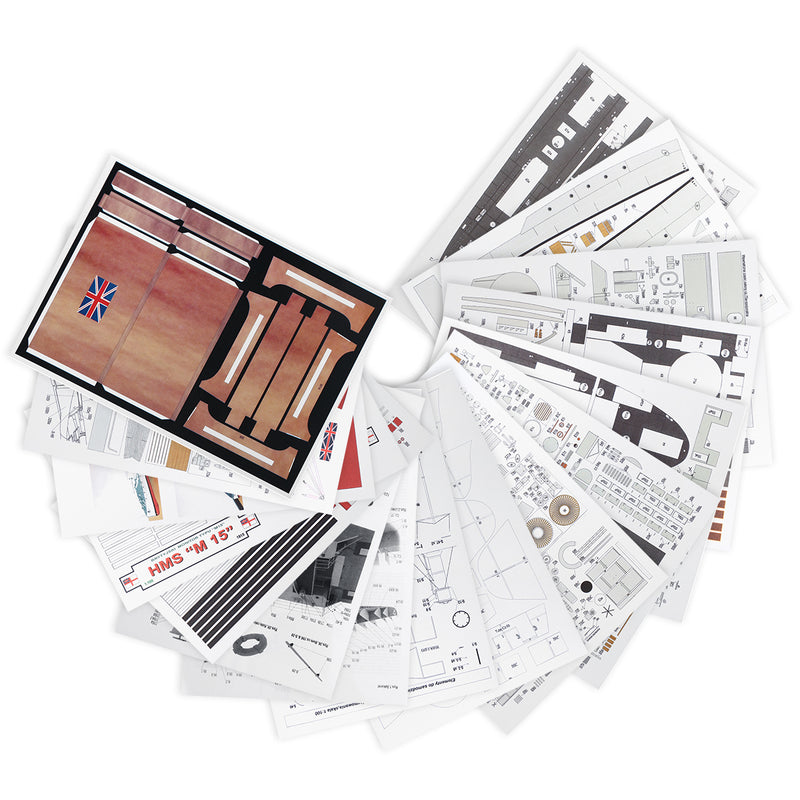 1:100 British Royal Navy HMS M15 M15-class Monitor DIY Handcraft Paper Model Kit Education Toys