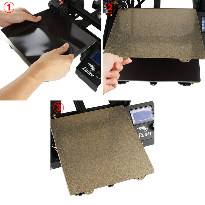 220x220mm Magnetic Sticker B Surface with Golden Double Texture PEI Powder Steel Plate for 3D Printer