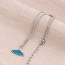 Fashion Luminous Blue Mermaid Fishtail Pendant Necklaces Unique Women's Necklace Party Jewelry