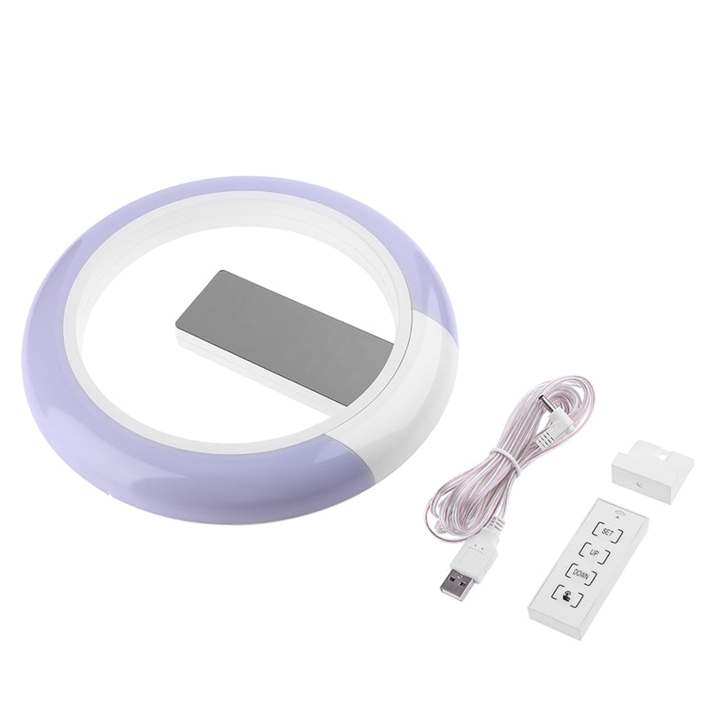 3D Led Digital Alarm Wall Clock Mirror Hollow Nightlight Living Room Decor