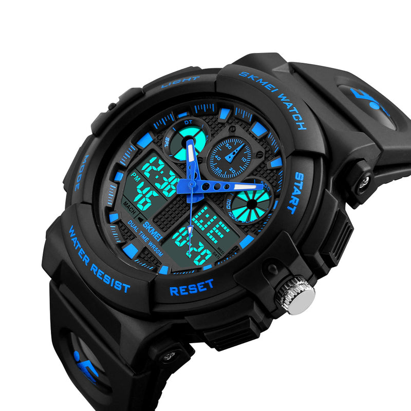 SKMEI 1207 Men Sport Chorongraph 50M Waterproof Luminous Dual Display Digital Watch