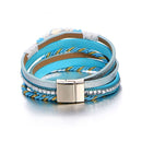 Bohemian Multilayer Crystal Beads Bracelets Braided Rope Chain Bracelet Ethnic Jewelry for Women