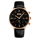 SKMEI 9117 Business Style Waterproof Men Wrist Watch Leather Strap Quartz Watches