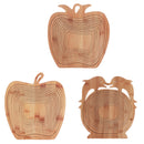 Collapsible Bamboo Fruit Basket Bowl Folding Foldable Trivet Storage Holder Rack Storage Baskets