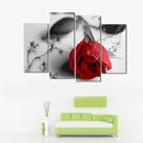 Miico Hand Painted Four Combination Decorative Paintings Botanic Rose Wall Art For Home Decoration