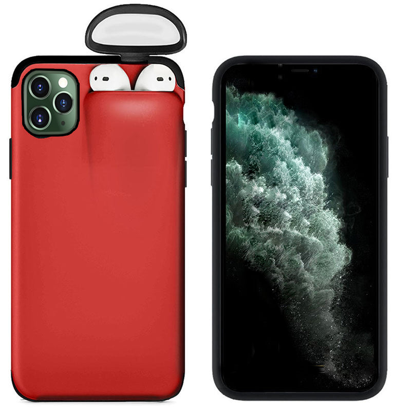 Bakeey Multifunction Creative 2 in 1 Anti-scratch Shockproof Matte PC Protective Case for iPhone 11 Pro 5.8 inch & Apple Airpods 1/2