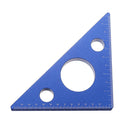 Blue Aluminum Alloy  90 Degrees Height Ruler Metric Inch Woodworking Triangular Ruler