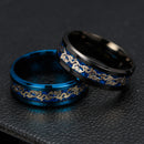 Ethnic Chinese Dragon Pattern Finger Ring Retro Titanium Steel Finger Rings Fashion Jewerly For Men