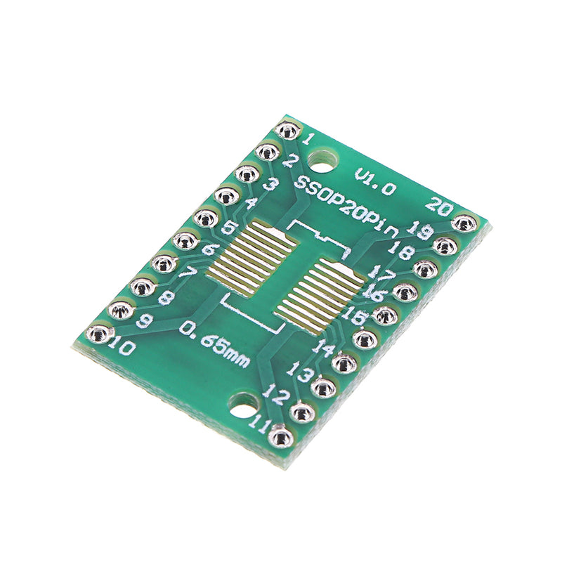 20pcs SOP20 SSOP20 TSSOP20 To DIP20 Pinboard SMD To DIP Adapter 0.65mm/1.27mm To 2.54mm DIP Pin Pitch PCB Board Converter