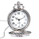 Deffrun Vintage Style Silver Case Unisex Watch 3D Design Cover Pocket Watches