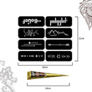 6Pcs Black Brown Henna Tattoo Cream Set Temporary Tattoo Art Ink Stick Stencils with Plastic Nozzle