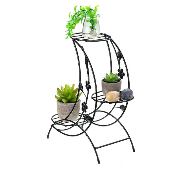Metal Plant Stand Garden Decor Flower Pot Shelves Outdoor Indoor Plant Rack Wrought Iron Decorations Rack
