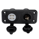 Jtron Car Charger DC 12V 24V Dual 5V 2.1A USB Socket Plus 20A Cigarette Lighter Socket Black Color