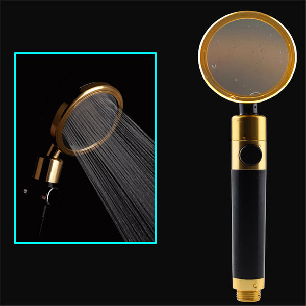 360 Degree Rotating Space Aluminum Pressurized Shower Head with Stop Water Switch Handheld Shower Sprinker
