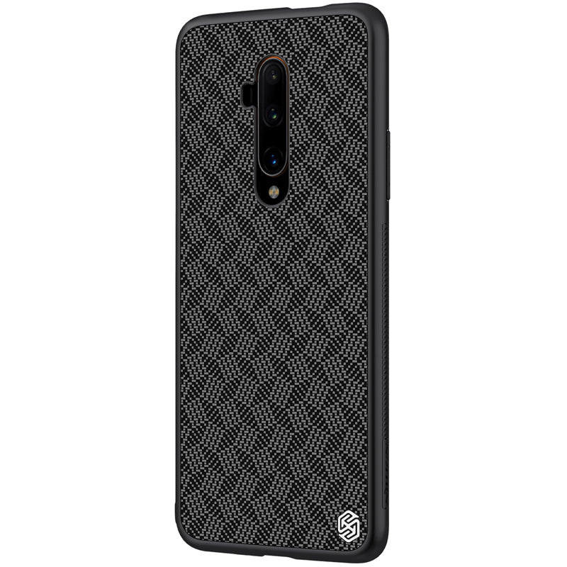 For OnePlus 7T Pro Case NILLKIN Lattice Pattern Double-Layer Carbon Fiber Ultra-thin Anti-Scratch Non-Slip Protective Case