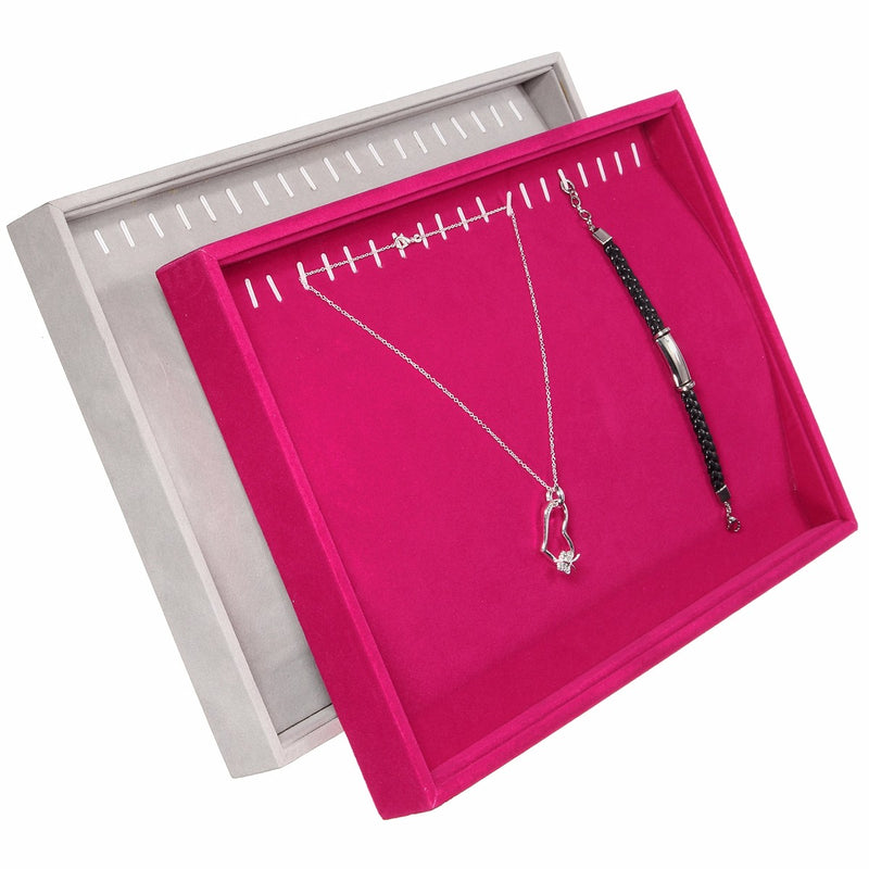 Velvet Necklace Curved Showcase Storage Holder Jewelry Display Tray