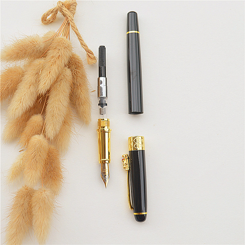 Hero 8608 Luxurious Business Fountain Pen 0.7mm Nib Full Metal Chinese Dragon Writing Pen Signing Pen Office School Stationery Supplies Gift for Friends Families
