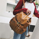 PU Leather Backpack Travel Camping Drawstring Bag School Bag Shoulder Pack Handbag