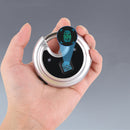 Smart Fingerprint Padlock Waterproof IP65 Discus Lock with Hardened Alloy Steel Anti-Cut Shackle One-Click Open No Need Key 0.5S Unlock USB Charging Anti-theft Lock