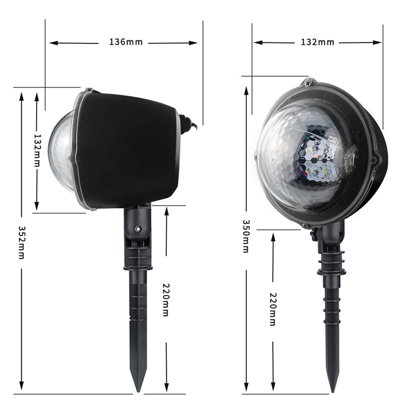 5W Moving Snowflake Snow LED Mini Projector Light Adjustable Waterproof Lamp