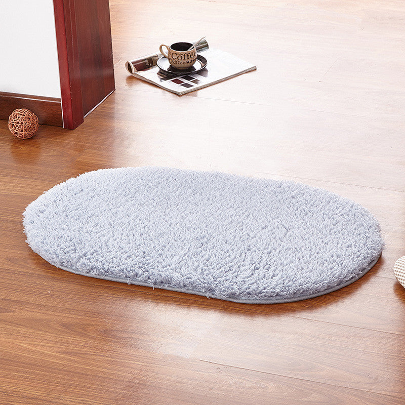 Mrosaa Soft Bath Mats Bedroom Bathroom Carpet Plush Mat Slip-Resistant Pad Oval Doormat Water Absorption Floor Mat